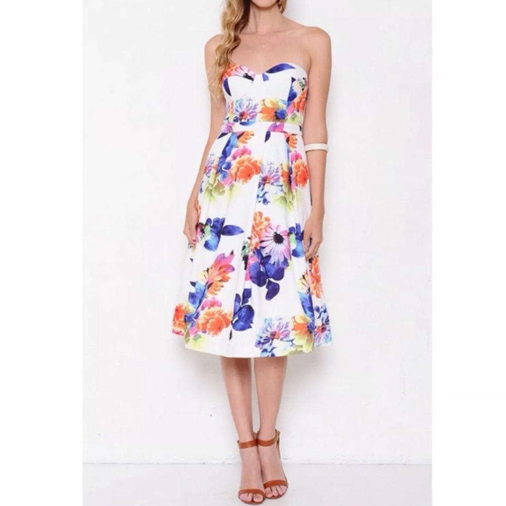 Bare Anthology “Desert Bloom” Bustier Midi Dress